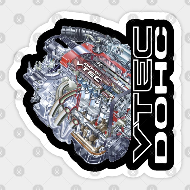 Honda VTEC DOHC Engine Sticker by gaplexio